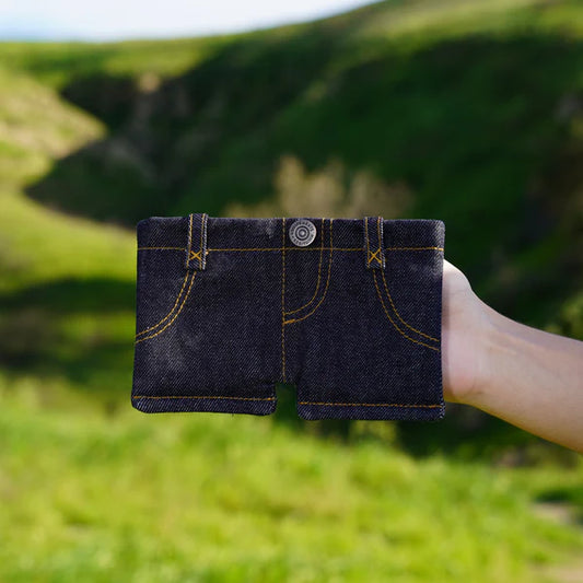 Gray Black Denim Gen-Z Style Wallet