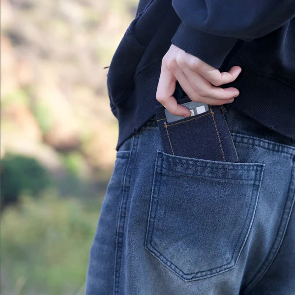 Gray Black Denim Gen-Z Style Wallet