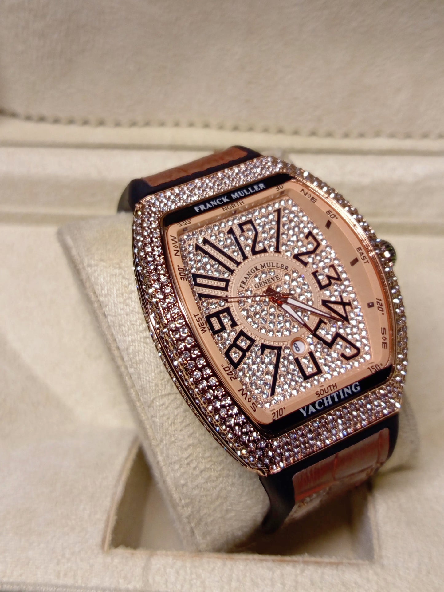 FM In Brown Leather Strap