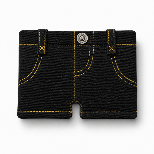Plane Black Denim Gen-Z Style Wallet