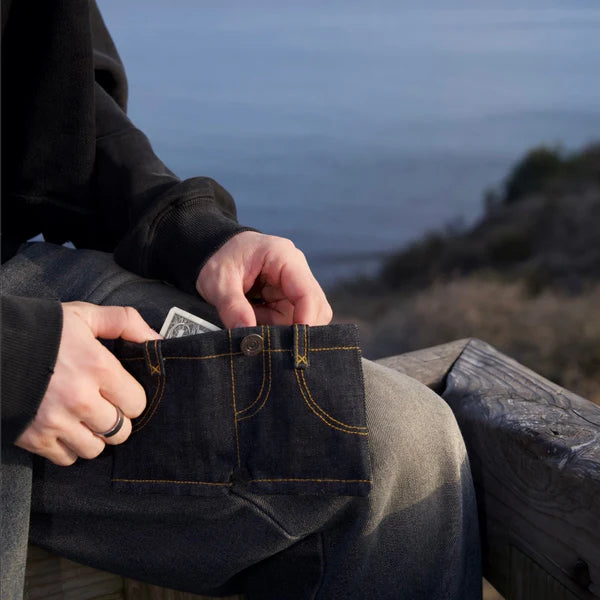 Gray Black Denim Gen-Z Style Wallet