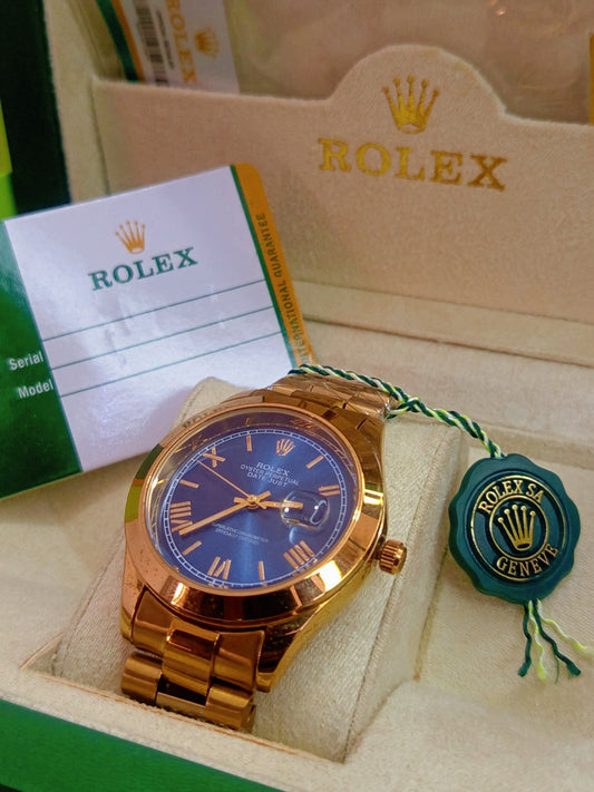 Rlx Date Just In Golden Tone